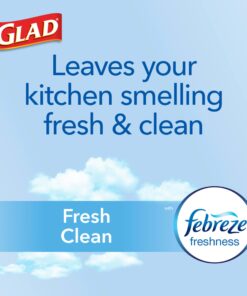Glad ForceFlexPlus Tall Kitchen Drawstring Trash Bags - 13 Gallon Grey Trash Bag, Fresh Clean with Febreze Freshness 68 Count 25 71tnNy3l9OL