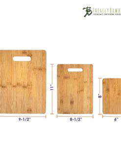 Totally Bamboo 3-Piece Bamboo Cutting Board Set; 3 Assorted Sizes of Bamboo Wood Cutting Boards for Kitchen Solid 3 Piece Set 33 71toXVkxy3L