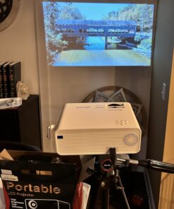 Movie Projector, SMONET 1080P HD Projector 7500L Home Projector Video TV Projector Mini Portable LED Projector Outdoor Indoor Wall Compatibale with TV Stick Laptops PC PS5 HDMI USB A-White 37 71tpG9mrSRL