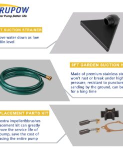 Trupow 1/10HP 330GPH 115-Volt Mini Portable Electric Utility Sump Transfer Water Pump with Water Hose Kit 115V AC 22 71tqXQaxzRL