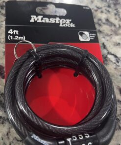Master Lock Bike Lock Cable, Combination Bicycle Lock, Cable Lock for Outdoor Equipment, Black 4 Ft. Preset Combo 1 Pack 28 71tqa3xtG2L
