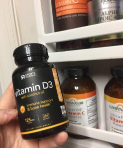 Sports Research Vitamin D3 5000 IU with Coconut MCT Oil - High Potency Vitamin D Supplement for Immune & Bone Support - Non-GMO Verified, Gluten & Soy Free – 125mcg, 360 Liquid Softgels 360 Count (Pack of 1) 35 71tqcC3FaFL