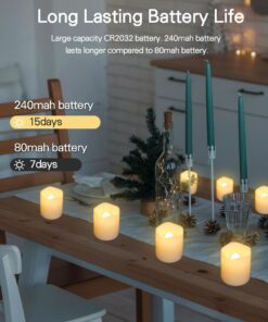 SHYMERY Flameless Votive Candles,50 Pack Flickering Electric Fake Battery Operated LED Candles,200+Hour Long Lasting LED Tea Lights for Wedding,Halloween,Christmas,Party and Holiday Decoration Warm White-50pack 28 71tqltPXLbL