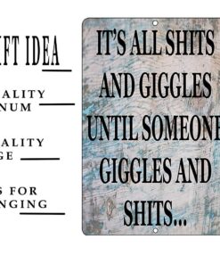 Rogue River Tactical Funny Sh%TS and Giggles Metal Tin Sign, 12x8 Inch, Wall Decor Man Cave Bar 11 71tr0noBUmL