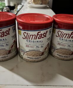 SlimFast Original Meal Replacement Powder, French Vanilla, Shake Mix, 10g of Protein, 14 Servings (Pack of 3) (Packaging May Vary) 14 Servings (Pack of 3) 25 71trfLylT L