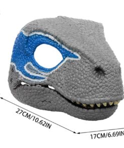 Dinosaur Mask Moving Jaw Kids Open Mouth Latex Horror Dinosaur Headgear Halloween Party Cosplay Costume Scared Mask Adult Blue 9 71tsNhTnP4L