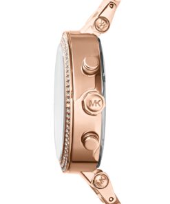 Michael Kors Parker Women's Watch, Stainless Steel and Pavé Crystal Watch for Women with Steel, Leather, or Silicone Band Blush/Rose gold 17 71tsylqFziL