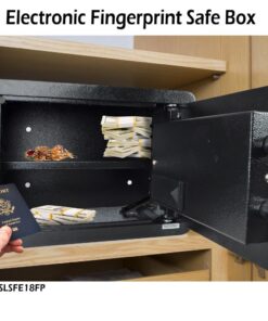 SereneLife Heavy Duty Fireproof Electronic Fingerprint Safe Box-Electronic Lock System with Mechanical Override,Digital Touch Button Control Pad-Includes 2 Keys for Unlocking-Dimension 9.8Dx13.8Wx9.8H 18 71ttaFm8mqL