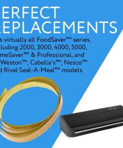 Alternative view of Impresa [3 Pack] Teflon Strips For FoodSaver Vacuum Sealers - Fits FoodSaver, Rival Seal-A-Meal, Weston, Cabella's and Nesco Models
