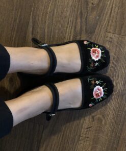 Shoes 18 Womens Cotton China Doll Mary Jane Shoes Ballerina Ballet Flats Shoes 7 118a Black Suede 7 71tvklwOb0L