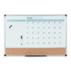 MasterVision Magnetic Dry Erase Monthly Calendar Planner Push Pin Corkboard Combo with Marker Tray, 24" x 36", Gray Plastic Frame, White, MB0707186P 24" x 36" 15 71tvnxa57L 1