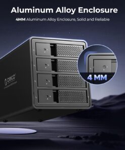 ORICO 4 Bay Hard Drive Enclosure Aluminum USB3.0 Hard Drive Tray-Less Design Build-in 80mm Cooling Fan and 150W Power Supply, Designed with Safety Lock Max Up to 64TB-9548 9548U3-US 12 71tw0OCQvOL