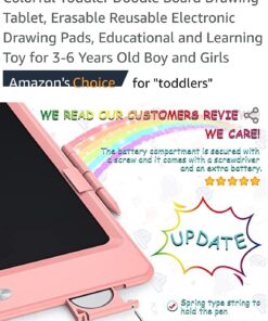 KOKODI LCD Writing Tablet, 10 Inch Colorful Toddler Doodle Board Drawing Tablet, Erasable Reusable Electronic Drawing Pads, Educational and Learning Toy for 3-6 Years Old Boy and Girls Pink 10in 30 71txEVsQyqL