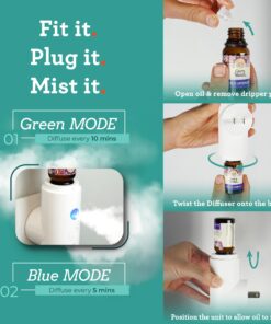 GuruNanda Portable Diffuser Plug-in 2.0 with FREE Essential Oil For Office, Wall Diffuser, Aromatherapy Air Diffuser with Auto Shut Off, Waterless Oil Diffuser For Room Plug-in (1 Pack) 14 71txTgXpzXL