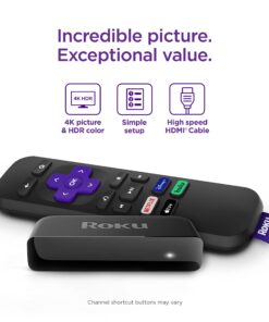 Roku Premiere | HD/4K/HDR Streaming Media Player, Simple Remote and Premium HDMI Cable, Black 35 71txrrriKhL