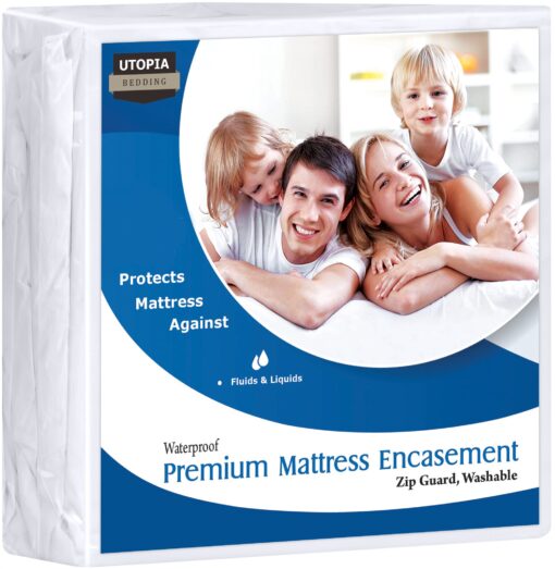 Utopia Bedding Premium Zippered Mattress Encasement (Fits 10 Inches Mattress, Twin) - Waterproof and Bed Bug Proof Mattress Protector - Six-Sided Mattress Cover 10" Deep