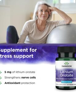 Swanson Lithium Orotate Antioxidant Mood Emotional Wellness Behavior Memory Support Supplement 5 mg 60 Veggie Capsules (Elemental Lithium) 1 8 71ty7w0kXCL
