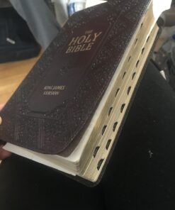 KJV Holy Bible, Giant Print Standard Size Faux Leather Red Letter Edition - Thumb Index & Ribbon Marker, King James Version, Dark Brown Imitation Leather 81 71tyormd2gL
