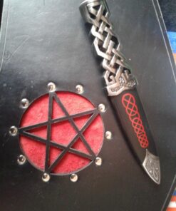 www.mysticalblades.com 9" Thor's Hammer Twisted Steel Celtic Sgian Dubh Scottish Dirk Wedding Athame Dagger with Red Ruby 10 71u ckwBPJL