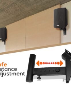 Pyle 90°-30° Angle, Tilt, Rotation Solid-Steel Pin Serves as Safety-Stop Mount Speaker Bracket Stands-Dual Universal Adjustable w/ 12.5'' Distance from Wall (PSTNDW15) 20 71u0 kr1KL