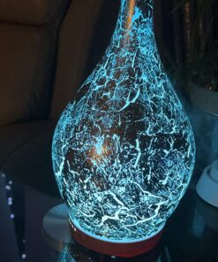Porseme 280ml Essential Oil Diffuser, 3D Glass Aromatherapy Diffusor, Ultrasonic Cool Mist BPA Free Aroma Humidifier with Timer and Color Changing Function, Waterless Shut-Off for Home Office Room G3-280ml Silver Plated Aladdin Vase 25 71u01uiJj7L