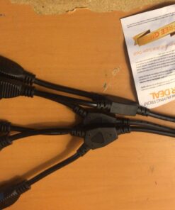 2 Way Splitter Extension Cord, 3 Prong Double Outlet Power Cord, 16 AWG, 1 Foot Black, 3 Pack by ClearMax 35 71u0IM5LEL 1