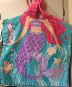PERYOUN Child 100% Cotton Hooded Towel 24 x 48 inches (Mermaid) Pink 23 71u0zfI09wL