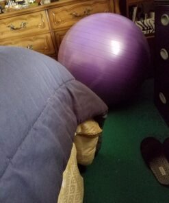 SmarterLife Workout Exercise Ball for Fitness, Yoga, Balance, Stability, or Birthing, Great as Yoga Ball Chair for Office or Exercise Gym Equipment for Home, Premium Non-Slip Design Purple 65 cm 39 71u11JMnO0L