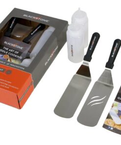 Blackstone 1542 Flat top Griddle Professional Grade Accessory Tool Kit (5 Pieces) 16 oz Bottle, Two Spatulas, Chopper/Scraper and One Cookbook-Perfect for Cooking Indoor or Outdoor, Multicolor 29 71u1LNTKtgL