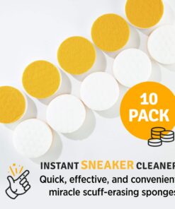 SneakERASERS Instant Sole and Sneaker Cleaner, Premium, Disposable, Dual-Sided Sponge for Cleaning & Whitening Shoe Soles (10 Pack) 27 71u20cJk uL