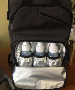 Hap Tim Diaper Bag Backpack,Large Capacity Travel Back Pack Maternity Baby Nappy Changing Bags, Double Compartments with Stroller Straps,Waterproof,Black (US7340-DG) Dark Grey 52 71u2BzfluJL