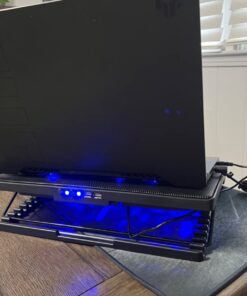 Kootek Laptop Cooling Pad 12"-17" Cooler Pad Chill Mat 5 Quiet Fans LED Lights and 2 USB 2.0 Ports Adjustable Mounts Laptop Stand Height Angle, Blue 47 71u2JUb2TL