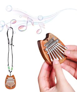 MIFOGE Mini Kalimba Thumb Piano 8Keys Wooden,Exquisite Finger Piano with Lanyard Waterproof Protective Box,Musical Instrument,Gift for Toddler Kid Child Valentines Adult Beginners Cat Wooden 13 71u2hMq055L