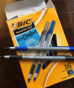 BIC Round Stic Grip Xtra Comfort Assorted Colors Ballpoint Pens, Medium Point (1.2mm), 36-Count Pack, Perfect for Writing with Superb Control 35 71u4ZHjSOrL