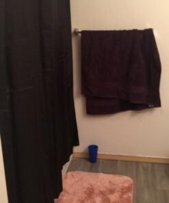Maytex Water-Repellent Fabric Shower Curtain Liner with Weighted Hem, Soft Microfiber, Quick Drying and Washable Shower Liner, 70" x 72", Black 26 71u4jeSyQyL