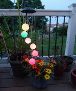 AceList Color Changing Solar Power Wind Chime Crystal Ball Wind Chime Wind Mobile Portable Waterproof Outdoor Windchime Light for Patio Yard Garden Home C-crystal Ball 31 71u5RX8Z91L