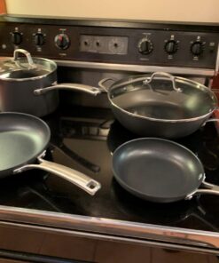 Calphalon Classic Hard-Anodized Nonstick Cookware Kitchen Essentials Set, 6-Piece Pots and Pans Set 6-Piece Nonstick w/ AquaShield™ 49 71u5UOcHOL