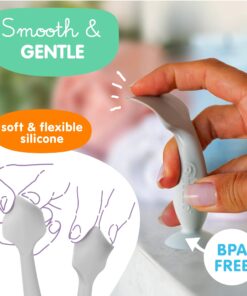 Bumco 2-PACK Diaper Cream Spatula - FULL-SIZE + MINI Baby Bum Brush with TRAVEL CASE - Diaper Cream Applicator for Baby - Baby Necessities - Suitable for Aquaphor, Desitin - Gray Full + Mini Bundle Gray + Gray 16 71u5l3p5VaL