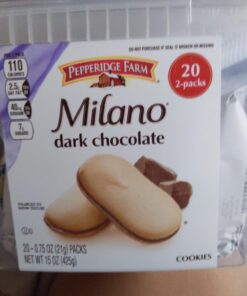 Pepperidge Farm Milano Cookies, Dark Chocolate, 20 Packs, 2 Cookies per Pack Dark Chocolate Tub 0.75 Ounce - 20 Packs, 2 Cookies per Pack 43 71u6D9RGQoL