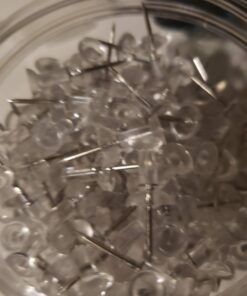 Amazon Basics Push Pins Tacks, Clear Plastic Head, Steel Point, 200-Pack 200 pack 42 71uA0Kw4AsL