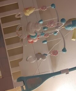 Mini Tudou Baby Musical Mobile Crib with Music and Lights, Timing Function, Projection, Take-Along Rattle and Music Box for Babies Boy Girl Toddler Sleep Blue 30 71uA6GQmF L