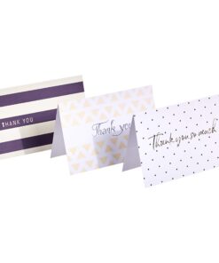 Amazon Basics Thank You Cards and Envelopes, 48 Count, Polka Dot and Stripe 9 71uAN HZchL