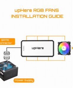 upHere RGB LED 120mm Case Fan,Quiet Edition High Airflow Adjustable Color LED Case Fan for PC Cases, CPU Coolers,Radiators System,5-Pack / C8123 39 71uAUqSUhbL