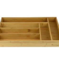 Heim Concept Drawer Organizer Bamboo Cutlery Tray Silverware Organizer/Utensil Holder, Drawer Dividers Organizer for Silverware, Flatware, Knives in Kitchen Non-Expandable, 1PC 15 71uAmcX3vmL