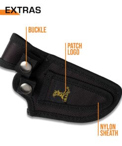 Elk Ridge-Outdoors 2-PC Fixed Blade Hunting Knife Set-Black Stainless Steel Skinner&Gut Hook Blades,Camo Coated Nylon Fiber Handles,Nylon Sheath-Hunting,Survival-ER-300CA,7-Inch/6.5-Inch Overall 29 71uBoGJyJ0S