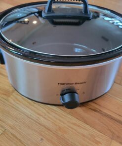 Hamilton Beach 6-Quart Slow Cooker with 3 Cooking Settings, Dishwasher-Safe Stoneware Crock & Glass Lid, Silver (33665G) 44 71uC apKcIL