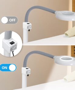 5X Magnifying Lamp LED Magnifier Light Glass Lens W/Adjustable Gooseneck, Floor Rolling Stand Facial Beauty Spa Salon Light Equipment Visual Aid 22 71uEEXlXNvL
