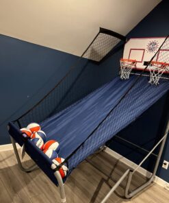 Pop-A-Shot - Home Dual Shot | Arcade Basketball Fun at Home | Infrared Sensor Scoring | 16 Game Modes | 7 Balls | Foldable Storage | for All Players Blue and White 47 71uEHFqWPLL