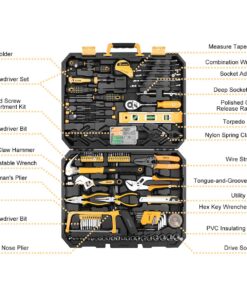 Alternative view of DEKOPRO 228 Piece Socket Wrench Auto Repair Tool Combination Package Mixed Tool Set Hand Tool Kit with Plastic Toolbox Storage Case