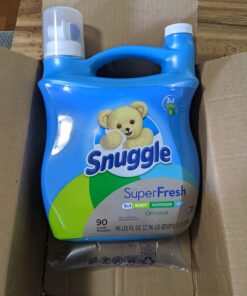 Snuggle Plus Super Fresh Liquid Fabric Softener with Odor Eliminating Technology, Original, 95 Fluid Ounces, 90 Loads 95 Fl Oz (Pack of 1) 33 71uEx1amzpL